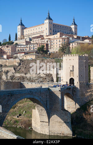 Spanien, Kastilien-La Mancha Toledo, gekrönt von der Alcazar, Altstadt Weltkulturerbe der UNESCO, das Alcantara Stockfoto