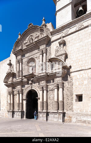 Peru, Arequipa Provinz, Arequipa, Altstadt Weltkulturerbe der UNESCO, die barocke Kirche der Compania gebaut Stockfoto