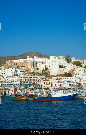 Cyclades, Insel Naxos, Hora (Chora), Griechenland, Kastro, Hafen Stockfoto