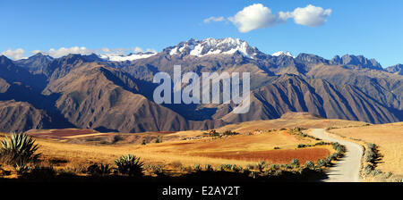 Peru, Cuzco Provinz, Inkas Heiliges Tal, Landschaft Anden in der Nähe von Moray Stockfoto