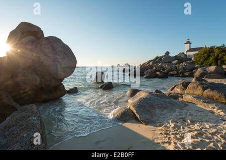 Frankreich, Finistere, Brignogan-Plages, Pontusval Leuchtturm am Pointe de Beg Pol Stockfoto