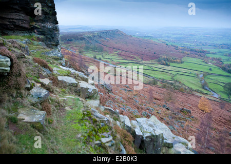 Curbar Kante, Herbst, Peak District, England, UK Stockfoto