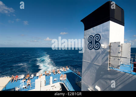 Frankreich, Französisch-Polynesien, Kreuzfahrt an Bord der Frachtschiff Aranui 3, Segeln am Pazifischen Ozean gebunden für den Marquesas-Inseln, Stockfoto