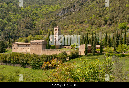 Italien, Umbrien, die Valnerina Ferentillo, Abtei San Pietro in Valle, 8. Jahrhundert Stockfoto