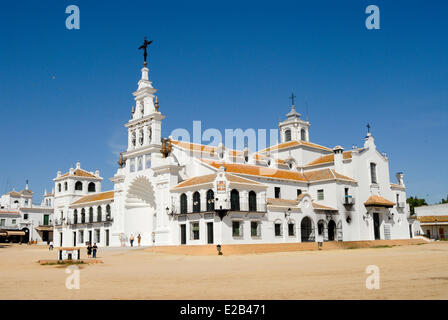 Spanien, Andalusien, El Rocio, Donana Nationalpark, aufgeführt als Weltkulturerbe der UNESCO, Kirche Stockfoto