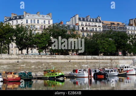 Frankreich, Paris, Arsenal Hafen im Stadtteil Bastille Stockfoto