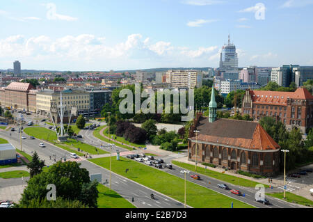 Polen, Westpommern, Stettin, Kirche von St. Paul und St. Pierre, der älteste von Stettin aus 1124, Übersicht Stockfoto