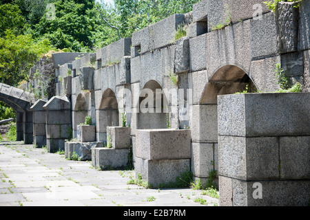 Im zweiten Stock des historischen Fort Totten Wasser Akkus in Fort Totten im Bayside Stadtteil Queens in New York Stockfoto