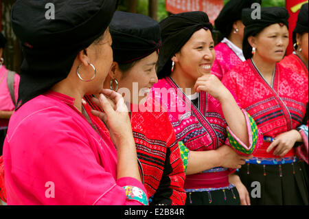 China, Provinz Guangxi, Longsheng, Dazhai Dorf, Red Yao-Minderheit Stockfoto