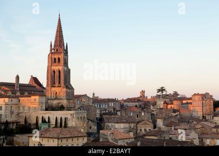 Frankreich, Gironde, Saint Emilion, Weltkulturerbe der UNESCO, monolithische Kirche Stockfoto