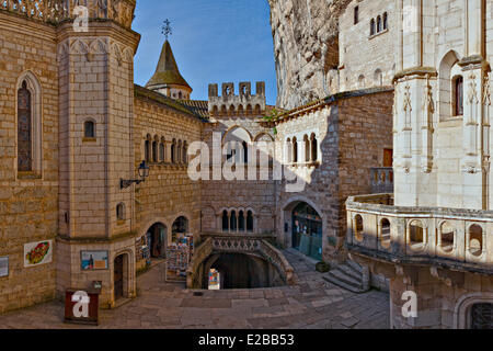 Frankreich, Lot, Haut Quercy, Rocamadour, ein Anschlag auf el Camino de Santiago Stockfoto