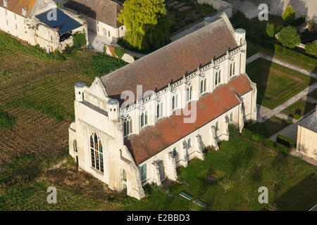 Frankreich, Calvados, Saint Germain la Blanche Herbe, Notre Dame d'Ardenne Abtei (Luftbild) Stockfoto