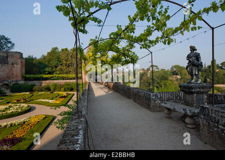 Frankreich, Tarn, Albi, bischöfliche Stadt als Weltkulturerbe von UNESCO, Palais de Berbie, Gärten und Blumenbeete Französisch Stockfoto