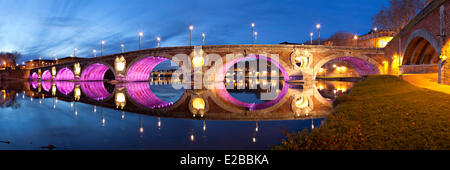 Frankreich, Haute Garonne, Toulouse, Pont Neuf und Fluss Garonne Stockfoto