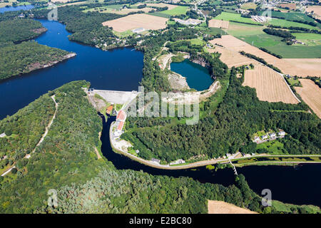 Frankreich, Côtes d ' Armor, Mur de Bretagne, Guerledan dam (Luftbild) Stockfoto