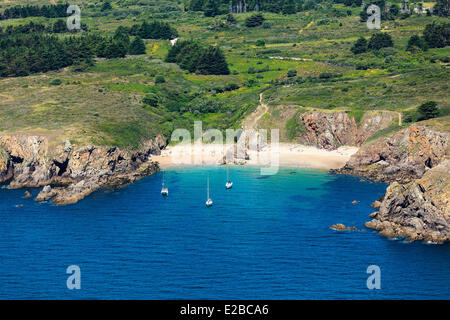 Frankreich, Vendee, Ile d'Yeu, Anse des Soux (Luftbild) Stockfoto