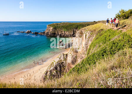 Frankreich, Vendee, Ile d'Yeu, Wandern in der Nähe von Soux Strand Stockfoto