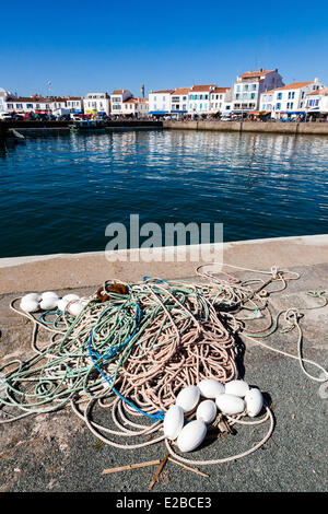 Frankreich, Vendee, Ile d'Yeu, Port Joinville, Hafen Stockfoto