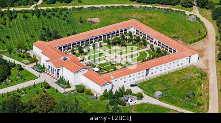 Frankreich, Vendee, Les Epesses, Le Puy du Fou, Hotel (Luftbild) Stockfoto