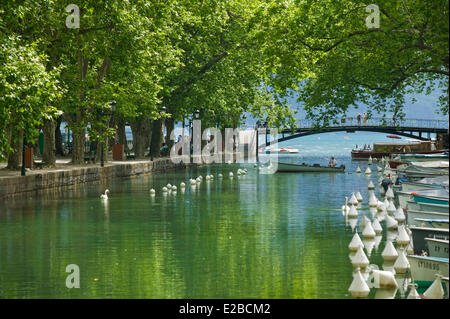 Frankreich, Haute Savoie, Annecy, Vasse Kanal, die Brücke der Liebe Stockfoto