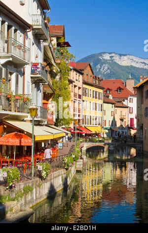 Frankreich, Haute Savoie, Annecy, Quai de l ' Isle und Fluss Thiou Stockfoto