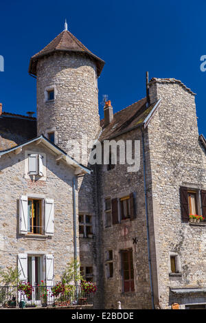 Frankreich, Aveyron, Villefranche de Rouergue, ein Anschlag auf el Camino de Santiago Stockfoto