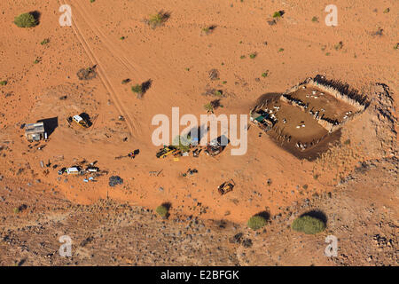 Namibia, Erongo Region, Damaraland, Brandberg massiv und Ugab River Valley (Luftbild) Stockfoto