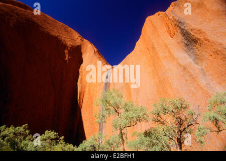 Australia Northern Territory Nationalpark Uluru-Kata Tjuta Uluru oder Ayers Rock UNESCO-Welterbe orange Wand der monolith Stockfoto