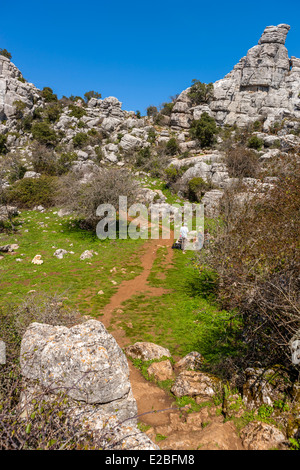 El Torcal de Antequera Naturschutzgebiet, Antequera, Andalusien, Spanien, Europa. Stockfoto