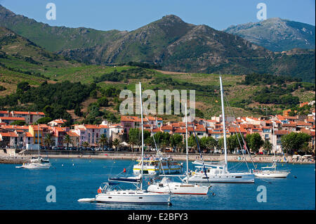 Frankreich, Pyrenäen Orientales Cote Vermeille, Collioure, Strand Stockfoto