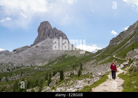 Italien, Venetien, Provinz Belluno, Dolomiten, Weltkulturerbe der UNESCO, Cortina d ' Ampezzo, Becco di Messodi (2603 m) Stockfoto