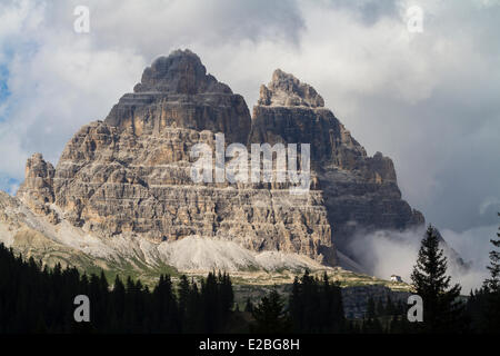 Italien, Venetien, Provinz Belluno, Dolomiten, Weltkulturerbe der UNESCO, Tres Cime Park, Auronzo Hütte Stockfoto