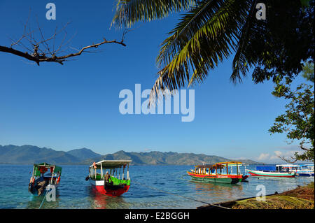 Indonesien, Lombok, Gili Inseln in Gili Air pier Stockfoto