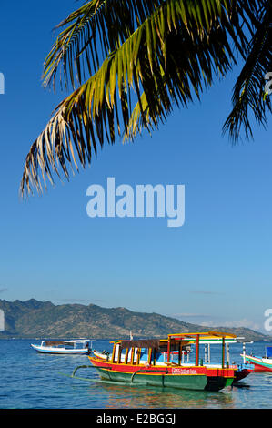 Indonesien, Lombok, Gili Inseln in Gili Air pier Stockfoto