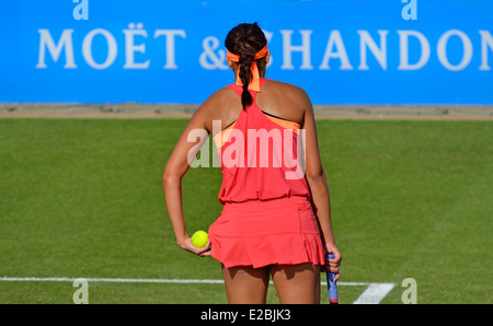 Madison Keys (USA) spielen im Devonshire Park, Eastbourne, 2014 Stockfoto