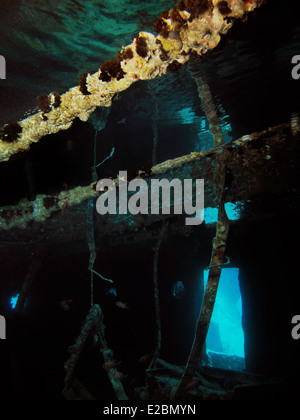 Wrack der SS Thistlegorm, versenkt am 5. Oktober 1941 im Roten Meer und ist heute ein bekannter Tauchplatz. Stockfoto