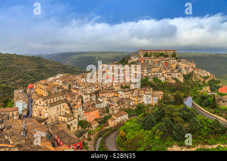 Panoramablick von Ragusa Ibla Stockfoto