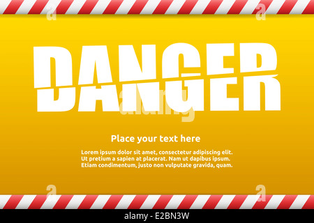 Gefahr Warnung Zeichen Vorlage für Ihren Text mit alert Farbe Stockfoto
