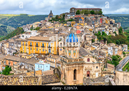 Panoramablick von Ragusa Ibla Stockfoto