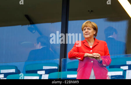 Salvador, Brasilien, 16. Juni 2014. Bundeskanzlerin Angela MERKEL, Deutschland - PORTUGAL 4-0 FIFA Soccer World Cup WM Credit: Peter Schatz/Alamy Live-Nachrichten Stockfoto