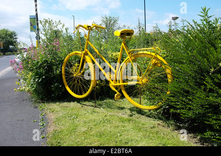 Vorbereitungen für das Le Tour de France 2014, Grande fahren im Pool und Otley, Leeds, Yorkshire Stockfoto