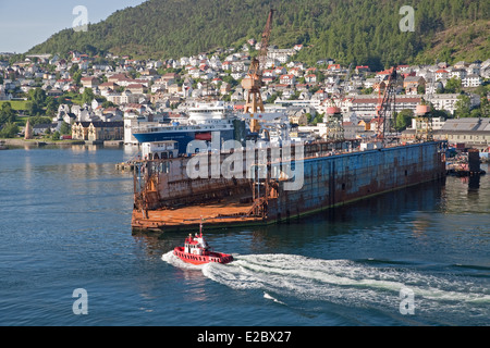 Trockendock-Container in Bergen Norwegen Stockfoto