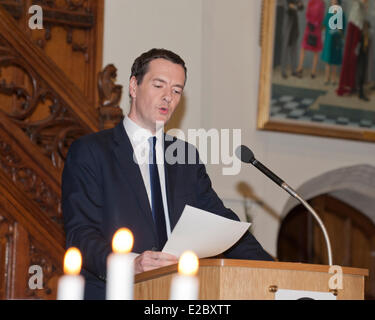 London, UK, 18. Juni 2014. George Osborne Kanzler der Staatskasse gibt Rede auf der Margaret Thatcher Conference on Liberty 18. Juni 2014 London Guildhall uk Credit: Prixnews/Alamy Live News Stockfoto