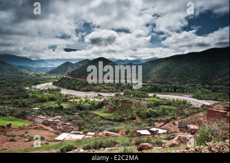 Hoher Atlas, auch genannt das Grand Atlas-Gebirge ist eine Bergkette im zentralen Marokko in Nordafrika, Marrakesch Stockfoto