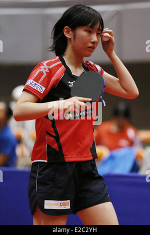 Miyu Kato, 18. Juni 2014 - Tischtennis: ITTF World Tour, Japan Open 2014 Dameneinzel Qualifikationsrunde am kulturellen Gymnasium Yokohama, Kanagawa, Japan. (Foto von SHINGO ITO/AFLO SPORT) Stockfoto