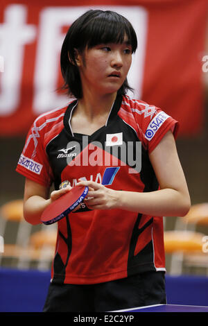 Miyu Kato, 18. Juni 2014 - Tischtennis: ITTF World Tour, Japan Open 2014 Dameneinzel Qualifikationsrunde am kulturellen Gymnasium Yokohama, Kanagawa, Japan. (Foto von SHINGO ITO/AFLO SPORT) Stockfoto