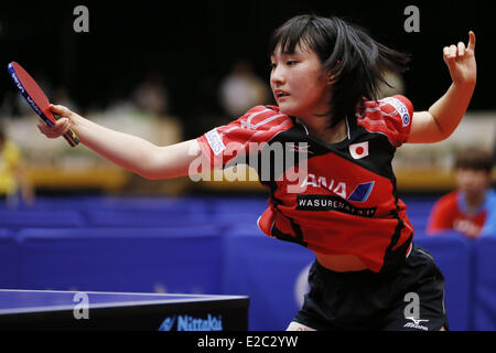 Miyu Kato, 18. Juni 2014 - Tischtennis: ITTF World Tour, Japan Open 2014 Dameneinzel Qualifikationsrunde am kulturellen Gymnasium Yokohama, Kanagawa, Japan. (Foto von SHINGO ITO/AFLO SPORT) Stockfoto