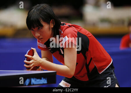 Miyu Kato, 18. Juni 2014 - Tischtennis: ITTF World Tour, Japan Open 2014 Dameneinzel Qualifikationsrunde am kulturellen Gymnasium Yokohama, Kanagawa, Japan. (Foto von SHINGO ITO/AFLO SPORT) Stockfoto