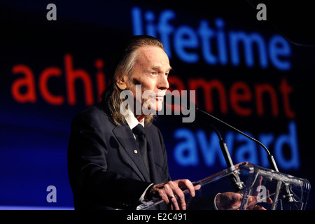 Gordon Lightfoot liefert seine Dankesrede bei den 25. SOCAN Awards Stockfoto