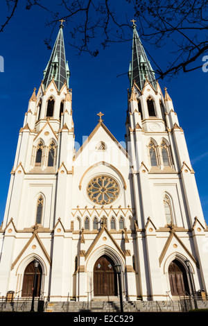 Die Kathedrale St. Johannes des Täufers in Savannah, Georgia Stockfoto